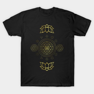 Sri Yantra Sacred Geometry Mandala T-Shirt